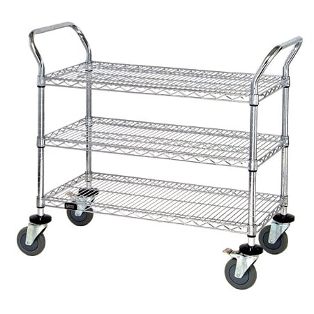 Bsc Preferred 36 x 18 x 38'' - 3 Shelf Heavy-Duty Wire Cart WSC3618383